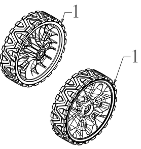 Wheels (8x2) Diagram and Parts List for SCP21E (18AEB9C5B10)(2022) Cub Cadet Lawn Mower